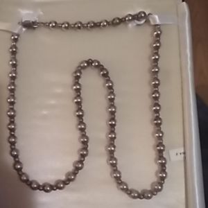 Sterling silver Bead pearl necklace